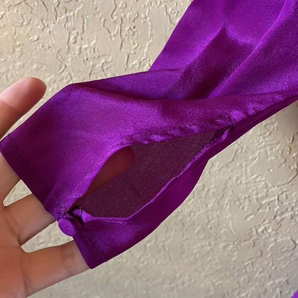 Net Line & Dot Norma Purple Silk Maxi Dress - Picture 10 of 12